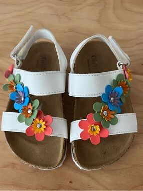 Giulia Palai Flower Studded Leather Sandals